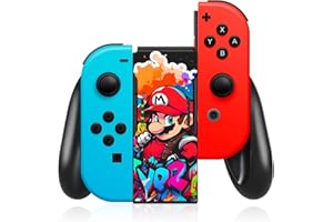 Oqplog Joy-Con Comfort Grip for Nintendo Switch/Switch OLED Cute Cartoon Design Metal Slides Controller Hand Grip Joycon Grips for Teen Kids Boys Girls,Black