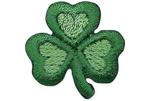 WHOLESALE APPLIQUE 1 Inch - Small Irish Shamrock - Clover Leaf/Trefoil - Embroidered Iron on Patch