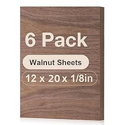 Rowood 6 Pack Walnut Plywood 1/8,12x20x1/8inch,3mm