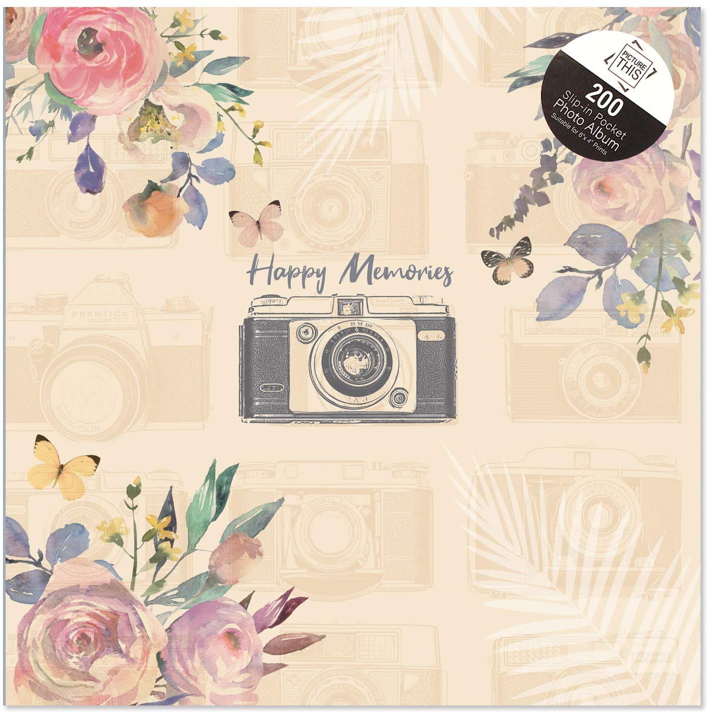 Atlona 2 X Vintage Cream Happy Memories 6x4 Photo Album Memo Slip in Holds 200 Photos