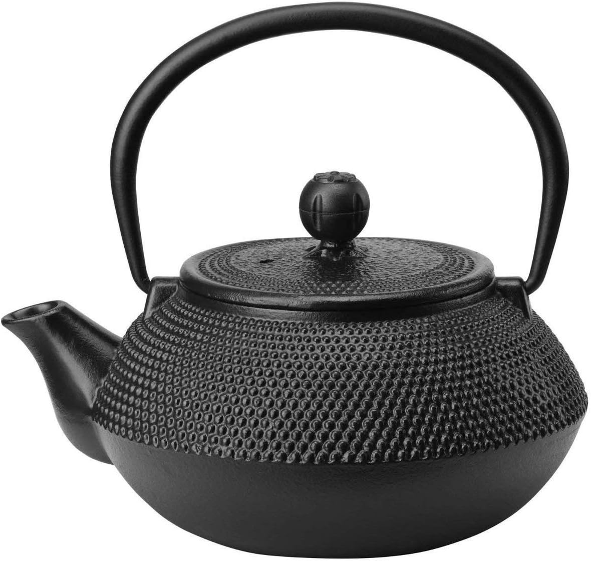 Vintage Gourmet ® Tetsubin Japanese Style Cast Iron Black Hobnail Teapot Set, Kettle 0.6L, Trivet, Cup & Saucer X 2 - Image 5