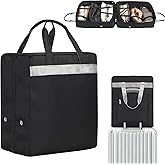 ZHIERNA Shoe Bags for Travel with Handle, Travel Shoe Bags for Packing, Portable Shoes Storage Bag Organizer, Travel Luggage Shoe Bag for Women Men Holds 6 Pair of Shoes (Black)