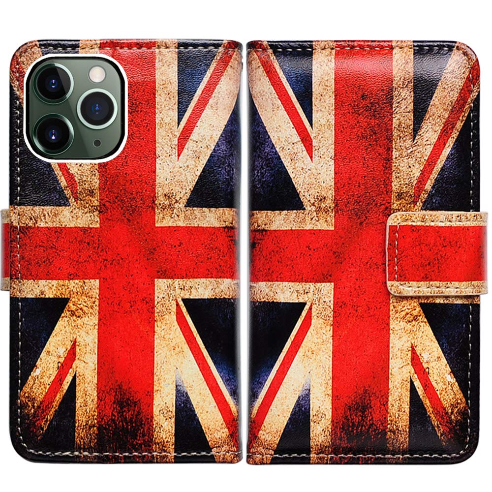 Bcov iPhone 11 Pro Max Wallet Case, Retro Union Jack Flag Flip Case Wallet Leather Cover Case with Credit Card Slot Holder Stand For iPhone 11 Pro Max