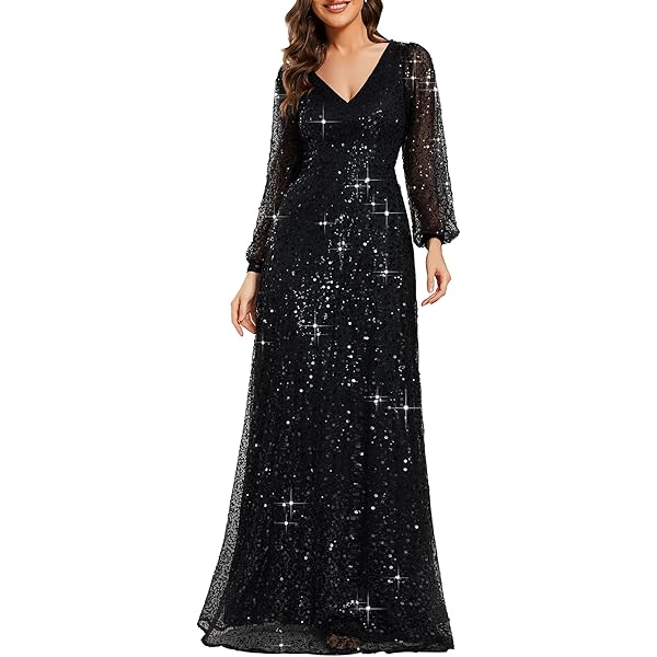 chinese dress ladies Amazon.com: VERWIN Sequins Patchwork Bodycon Dress Women's Long Sleeve Dress  Elegant Dress Plume Maxi Dress Party Dress M Black: Clothing, Shoes &  Jewelry main image 1