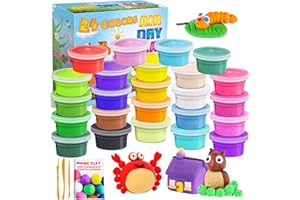 PATIFEED 24 Colors Air Dry Clay, DIY Modeling Clay for Kids, Soft & Ultra Light Magic Clay with Sculpting Tools, Toys Gifts for Age 3 4 5 6 7 8+ Years Old Boys Girls Kids