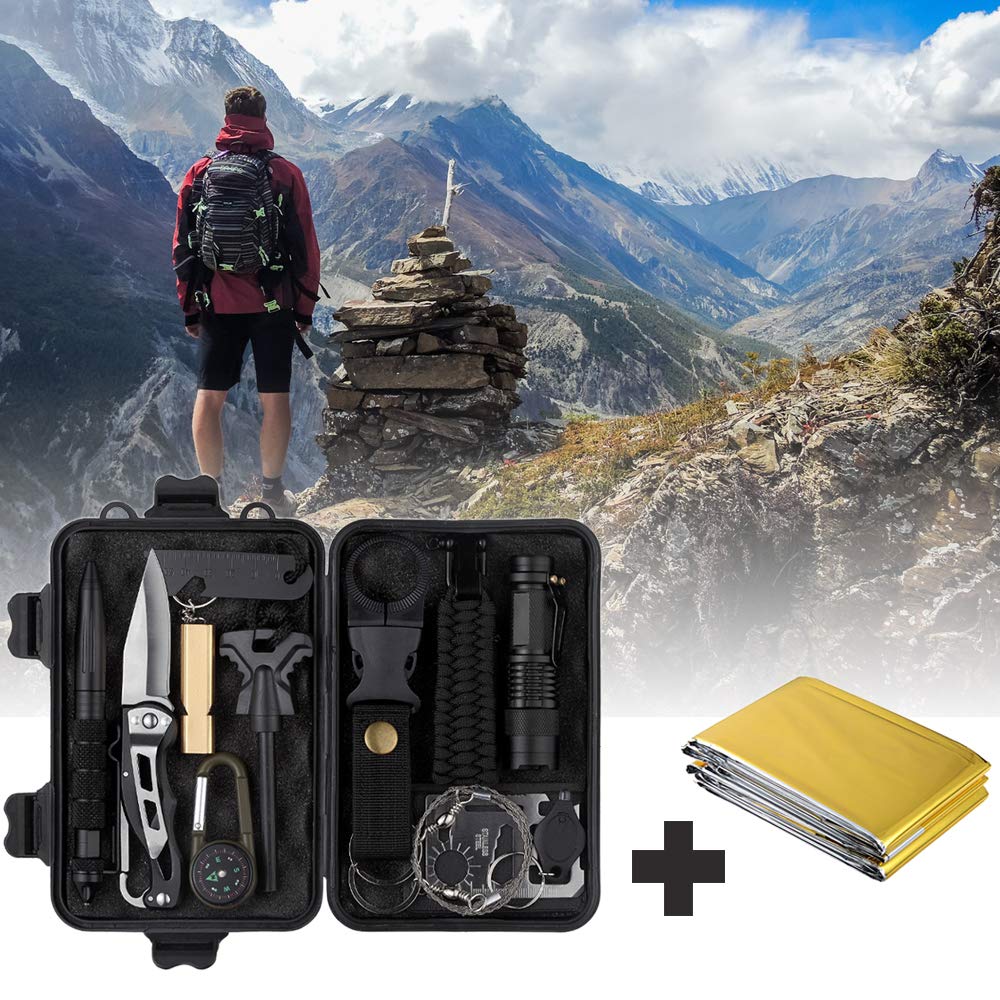 Defler Emergency Survival Kits, 14 in 1 Outdoor Survival Gear Tools
