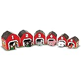 Melissa & Doug Nesting and Sorting Barns and Animals with 6 Numbered Barns and Matching Wooden AnimalsNumbers Learning Toys,