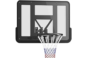 Soozier Wall Mounted Basketball Hoop, Basketball Goal Combo Kit with 43" Reinforced Shatter Resistant Backboard and All Weath