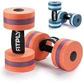 fitply Water Weights Aquatic Pool Dumbbells for Swimming Exercise - EVA Foam Swim Pool Weights with Handle Strip, 2PCS Lightweight Water Dumbbells, Aerobics Swimming Exercise Equipment