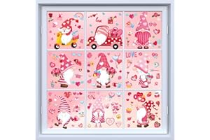 AOWDIAO Valentines Day Decorations 107 Pcs Valentines Window Clings Double Sided Holiday Window Stickers Decor