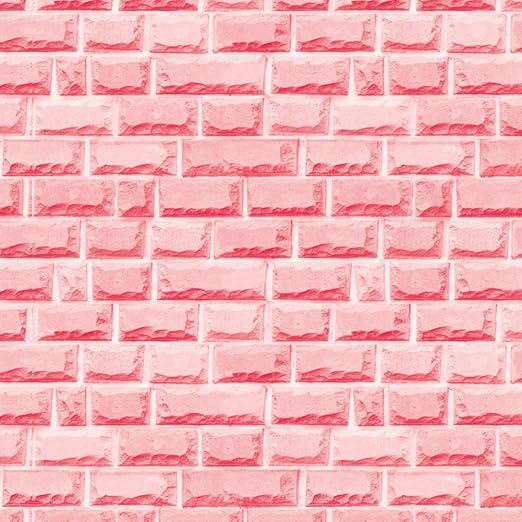 Amazon Co Jp 3 D False レンガ 壁紙 フィギュア 防水 自己粘着 デカール 皮をむいてスティック Backsplash ウォールステッカー リビング ルームの壁 オフィス 10 M ピンク ホーム キッチン