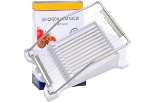 Slicer,Multipurpose Luncheon Meat Slicer,Stainless Steel Wire Egg Slicer,Cuts 10 Slices For fruit,Onions,Soft Food and Ham (W