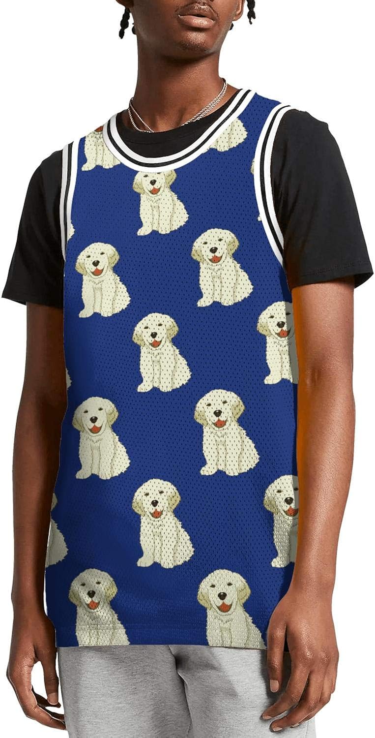 HSJOTT Mens Basketball Jersey Retriever Dog Tank Tops Jerseys Sleeveless Vest