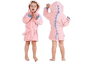 MICHLEY Girls Boys Robe Cotton Towel Baby Animal Dinosaur Style Hooded Bathrobe