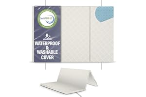 Sleepah Pack and Play Mattress Foldable Pad Double Sided w/Firm Side (for Babies) & Soft Memory Foam Side (for Toddlers) | Me