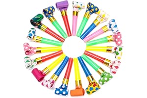 LovesTown 40PCS Party Blowers, Colorful Birthday Noisemakers Birthday Blow Horns Party Whistles New Years Party Noisemakers Party Blowouts