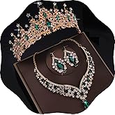 Kamirola Tiaras and Crowns for Women,Tiaras Earrings Necklace, Crystal Bridal Jewelry Set, Costume Party Halloween Prom Pageant Jewelry for Women (TR28)