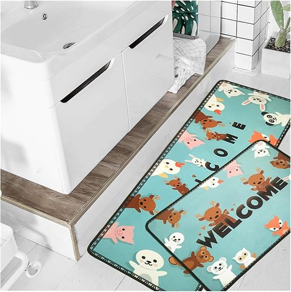 Alfombra de Antideslizante para Cocina Alfombra de 2 Pedazos