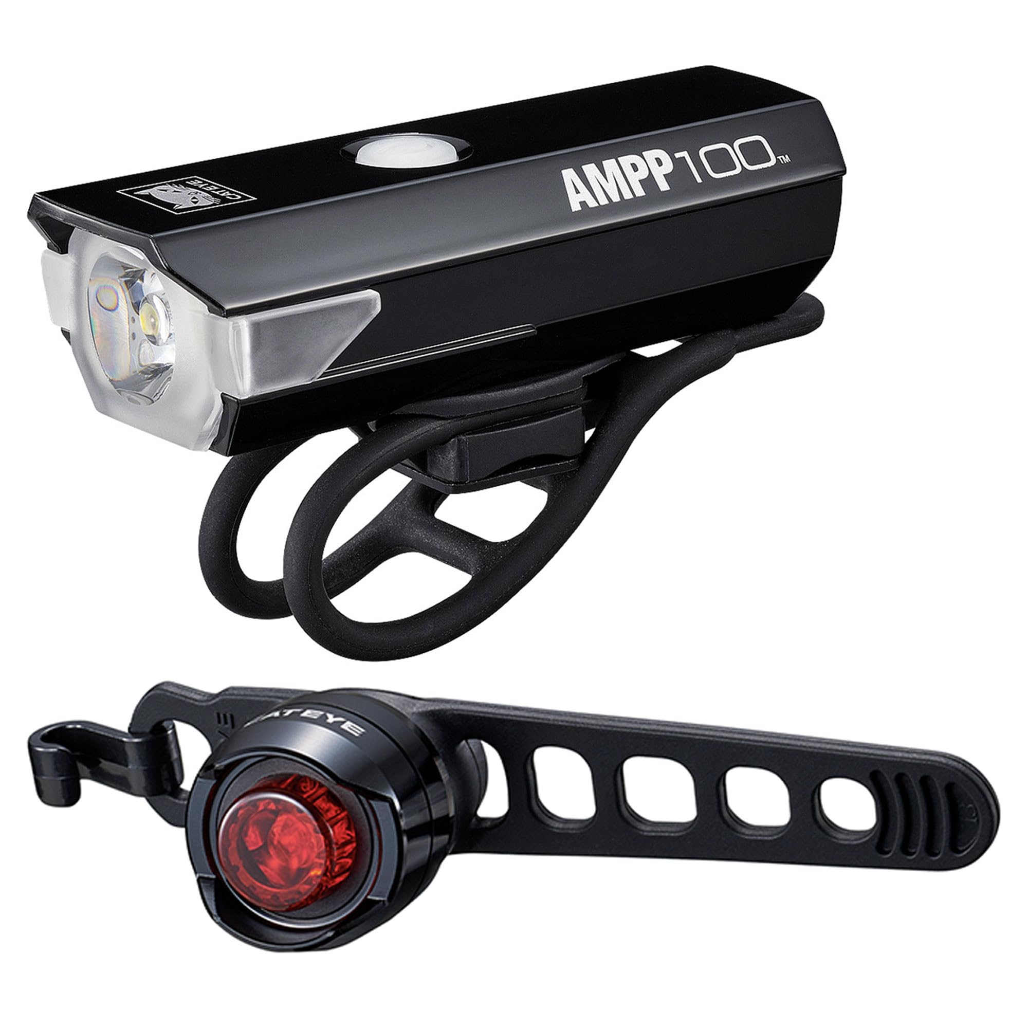 CatEye AMPP 100 / Orb Rechargeable Bike Light Set: Convenient rechargeable front and rear lights