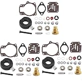 JLM MARINE 396701 Carburetor Rebuild Kit for Johnson Evinrude 18-75 HP | 3PCS, Compatible with 18 20 25 28 30 35 40 45 48 50 55 60 65 70 75 HP Marine Motor, Replaces 398729, Sierra 18-7042