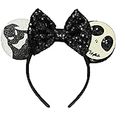 IZHISUOUU Mouse Ears Headband - Ghost Ear Hair Band for Theme Park Parties, Cosplay Costume Accessories for Women Adults (Black)