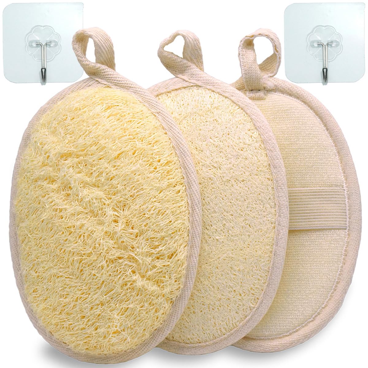 Natural Loofah Sponge Exfoliating Body Scrubber 2 Pack - Biodegradable
