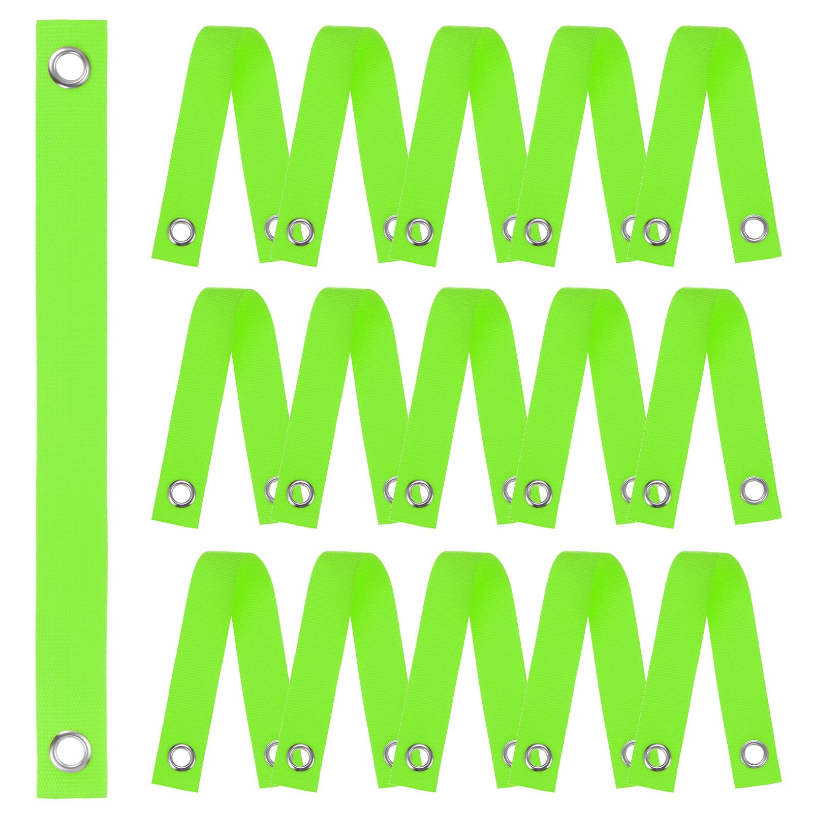 M METERXITY 16-Pack Tree Straps for Staking,1.5 Inch x 15.7 Inch Tree Support Straps Nylon Tree Strap for Leaning Tree Protection/Plant Support, Straightening[Fluorescent Green]