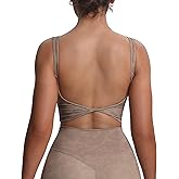 Aoxjox Women's Workout Sports Bras Fitness Yoga Crop Tank Metamorph Twist Back Cami
