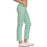 ACEGOLFS Women's Golf Pants Stretch Printed Ankle Pants for Women Casual Business Travel Sweatpant with Pockets UPF 50+