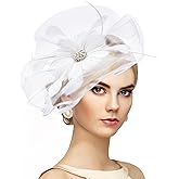 Zinniday Vintage Tea Party Hat - 2026 Mesh Kentucky Fascinators Headband Flower Feather Derby Hats for Women Girls