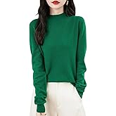 Chanyarn Women's 100% Merino Wool Seamless Sweater Mock Neck First-Line Ready to Wear Long Sleeve Knitted Pullover Tops