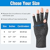 AovYoo Fingerless Arthritis Compression Gloves S Non-slip 2 Pairs view 6