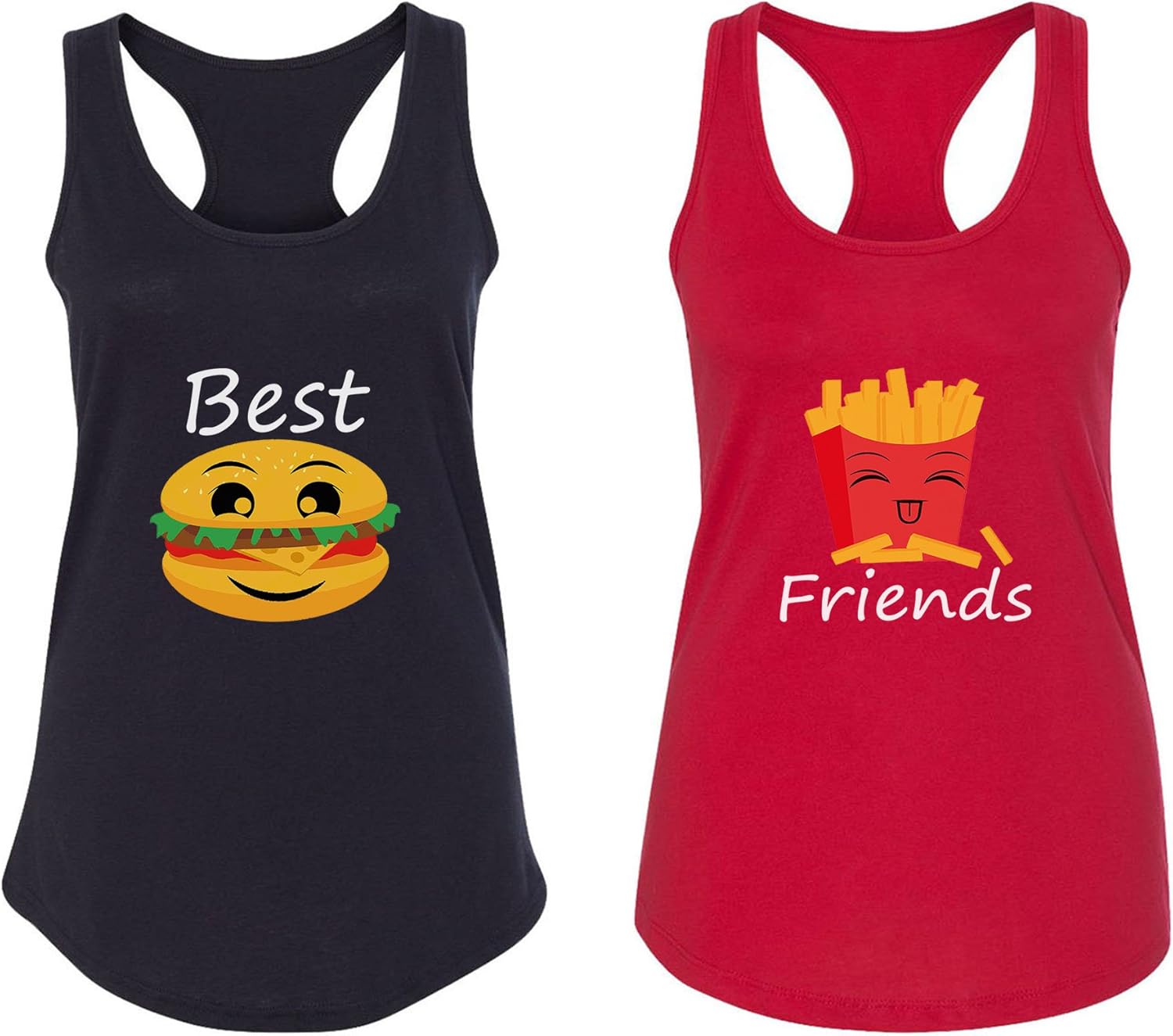 Burger and French Fries - Best Friend Tank Tops - Custom BFF Racerback for 2