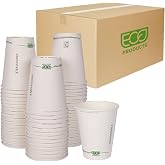 ECO PRODUCTS GreenStripe Disposable Paper Hot Cups, 12 oz, 1000 Count | Eco-Friendly Hot Beverage Cups, PLA-Lined, Paper To-Go Cups For Coffee, Latte, Espresso, Tea &amp; Hot Chocolate