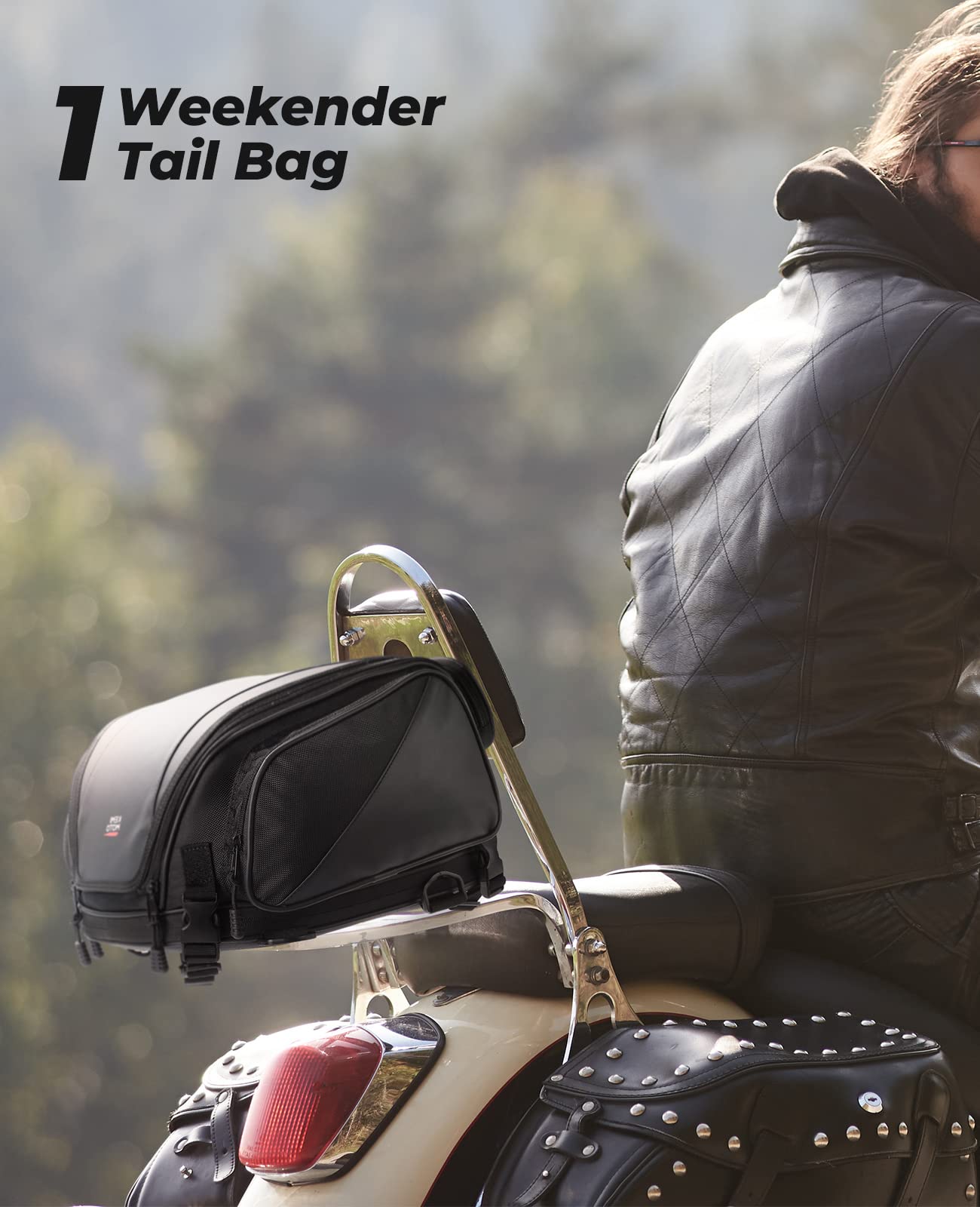 Motorcycle Tank Bag Motorcycle Sissy Bar Bag, 40L Rack Tail Bag