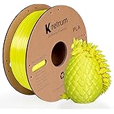 Kretrum PLA 3D Printing Filament 1.75 mm Dimensional Accuracy +/- 0.2 mm 1 KG 2.2 LBS Cardboard Spool Refills for Most FDM 3D Printer fits Bambu Creality FlashForge Anycubic ELEGOO etc. Yellow