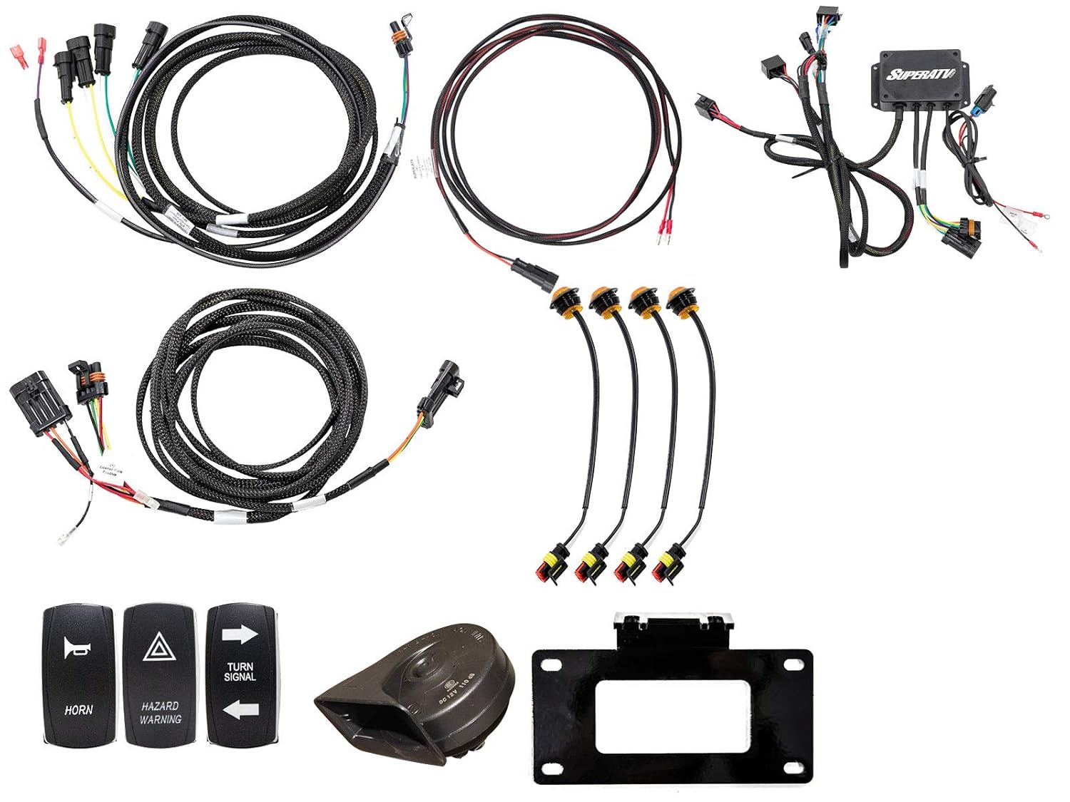 SuperATV Deluxe Turn Signal Kit for Can-Am Maverick X3 With Dash-Mounted Turn Signal Rocker Switch - Plug and Play For Easy Installation!