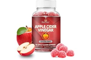 BeLive Apple Cider Vinegar Gummies - ACV Gummies Without Sugar I Detox & Cleanse Digestive Health I Alternative to Capsules, Vegan, Keto Friendly, Non-GMO, Gluten Free | 60 Ct