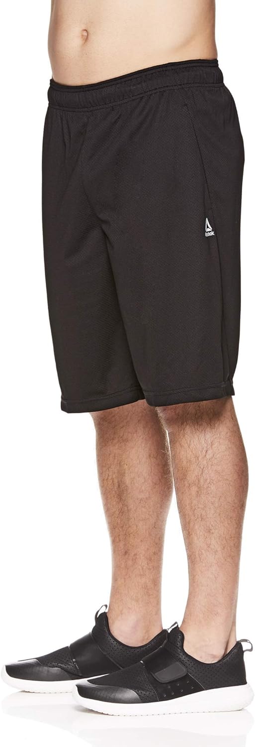 Reebok Men's Mesh Basketball Gym & Running Shorts w/Elastic Drawstring Waistband & Pockets: Clothing