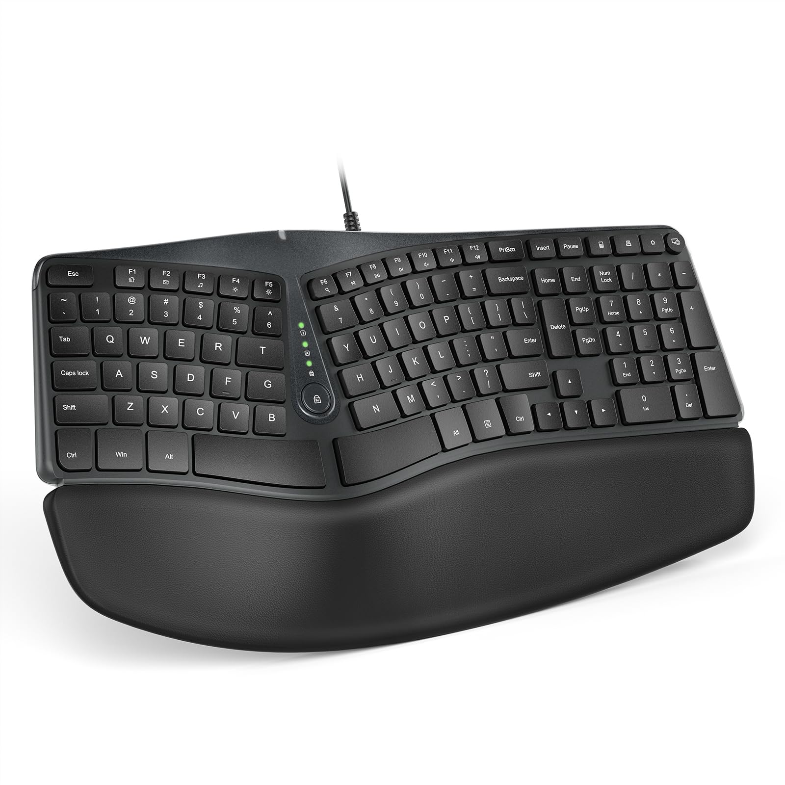 Photo 1 of Nulea Ergonomic Keyboard, Wired Split Keyboard with Pillowed Wrist and Palm Support, Featuring Dual USB Ports, Natural Typing Keyboard for Carpal Tunnel, Compatible with Windows Mac