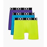2(X)IST Mens Underwear Micro Sport Boxer Briefs Bright Fashion 3 Pack (Safety Yellow, Large)