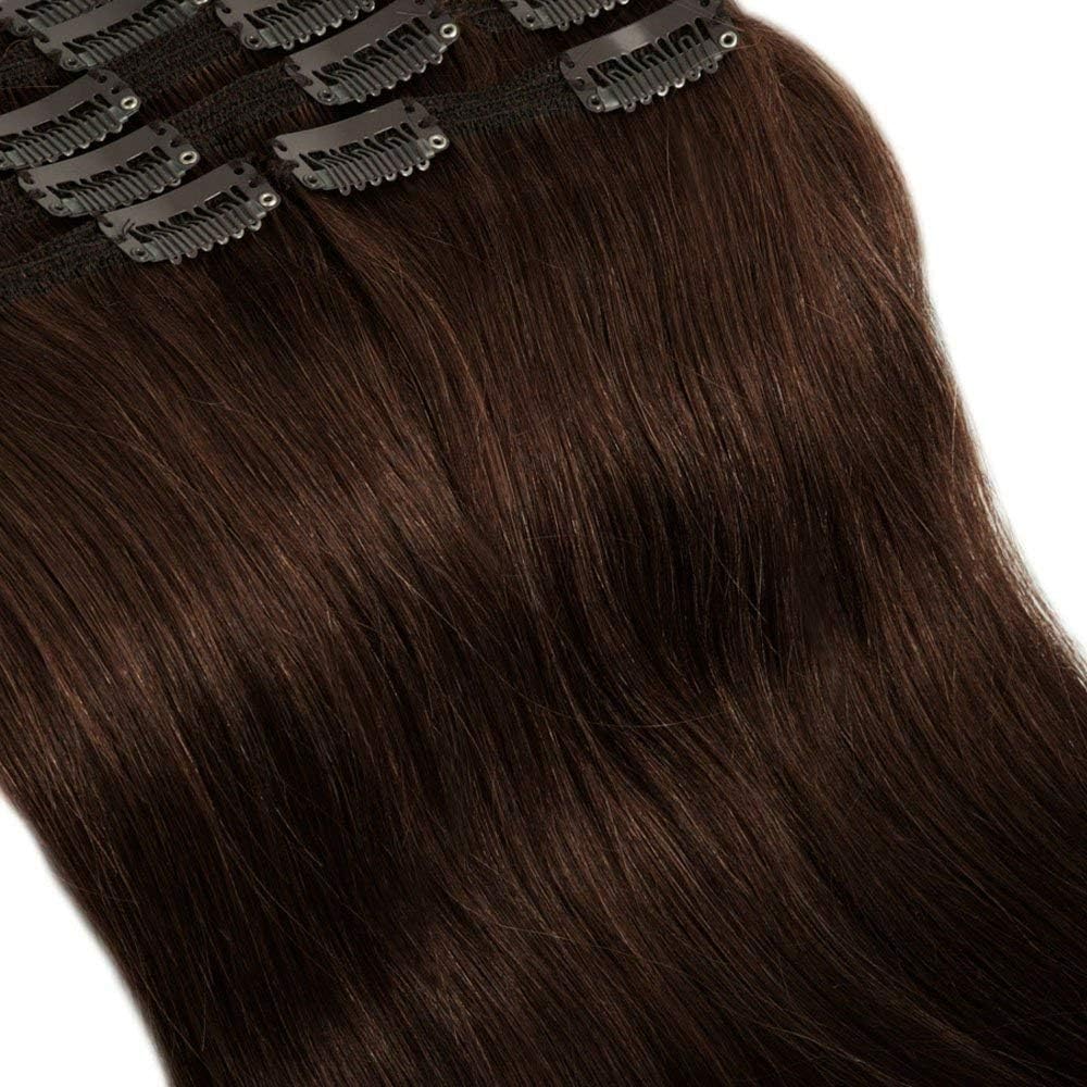 Extension a Clip Cheveux Naturel Châtain Foncé Maxi Volume Rajout