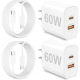 [2025 Upgraded] for iPhone 17/17 Pro Max Charger Fast Charging, 2 Pack 60W PD/QC Dual Port USB C Fast Wall Charger Block with