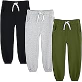 Bumeex 3 Pack Toddler and Boy Sweatpant Joggers Pants Fashion Cinched Hem Athletic Jogging Sweat Pant 100% Cotton 2-14 Years