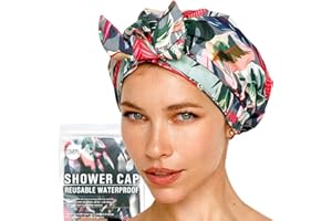 Reusable Shower Cap for Women Reusable Waterproof – Leakproof, Nonslip Hair Cap for Shower Flexiband – Soft, Breathable, Durable Christmas Shower Caps by SMPL OBJECTS (Tropical)