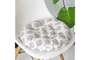 vctops Bohemian Soft Round Chair Pad Garden Patio Home Kitchen Office Seat Cushion Tree Beige White Diameter 20"