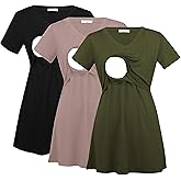Bearsland Womens 3 Packs V Neck Nursing Tops Maternity Breastfeeding Tee Shirts
