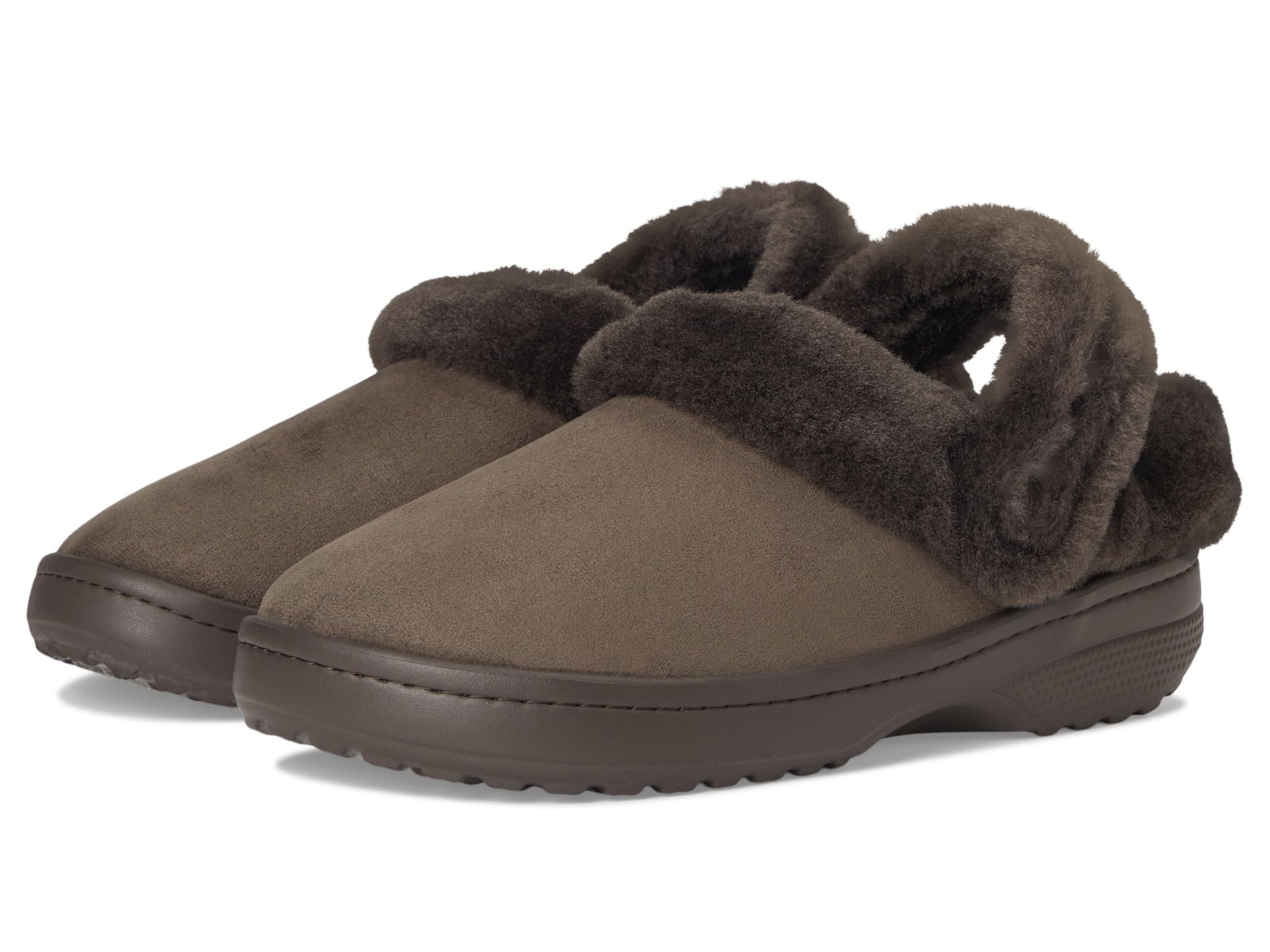 Crocs Unisex Classic Unfurgettable Clogs Espresso Vegan Suede Men 7, Women 9 Medium Image