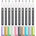 H&S Metallic Marker Pens, Set of 10 Assorted Colors, Metallic Paint Pens for Card Making, Bullet Tip, Sparkle Markers for Black Paper - Scrapbooking Supplies