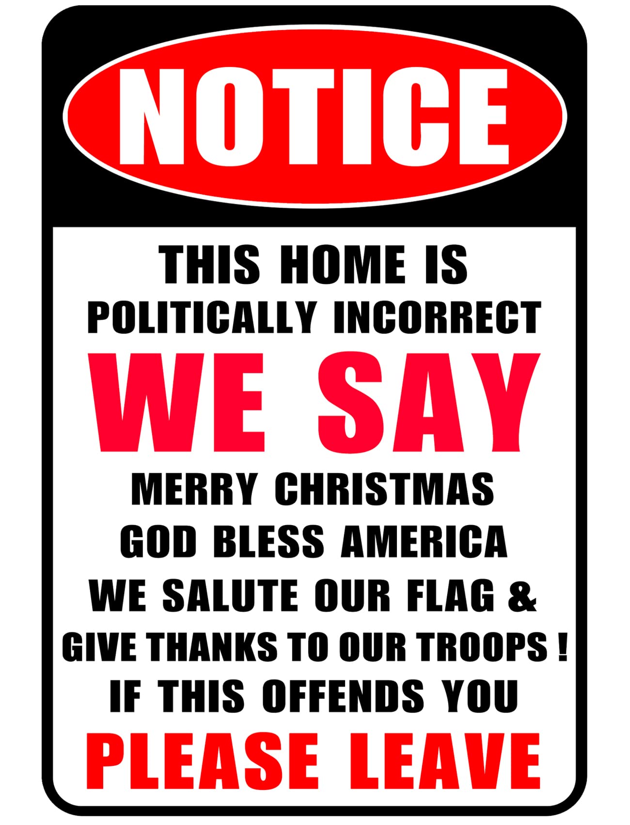 Photo 1 of **dented
CAHUNXIE Man Cave Patriotic Metal Sign Garage Signs Wall Decor Notice God Bless America 12''x8'' (Red)